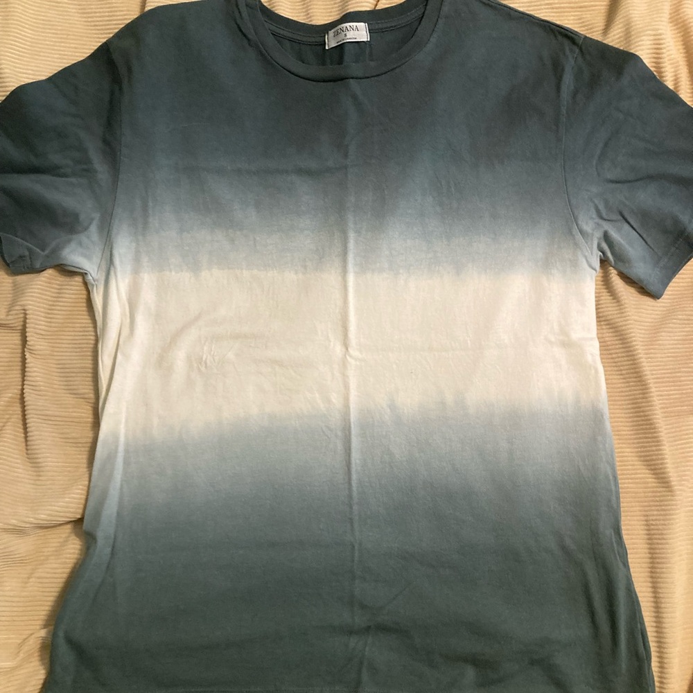 Zenana Outfitters Blue and White Short Sleeve Tee